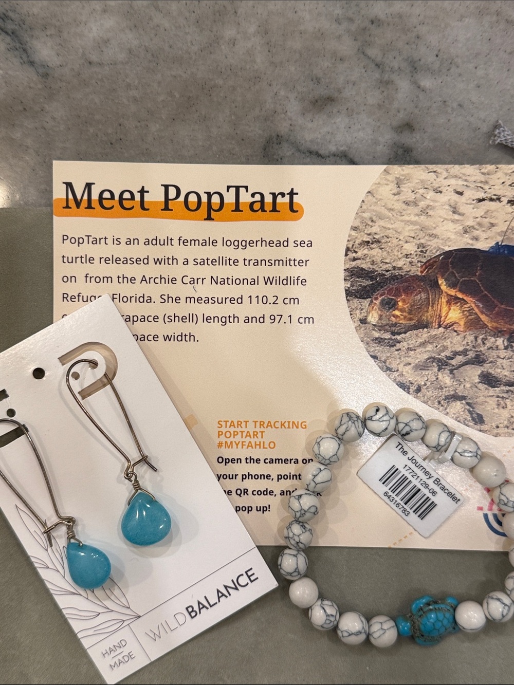 Sterling Turquoise Teardrop Earrings and Fahlo Beaded Turtle Bracelet Set